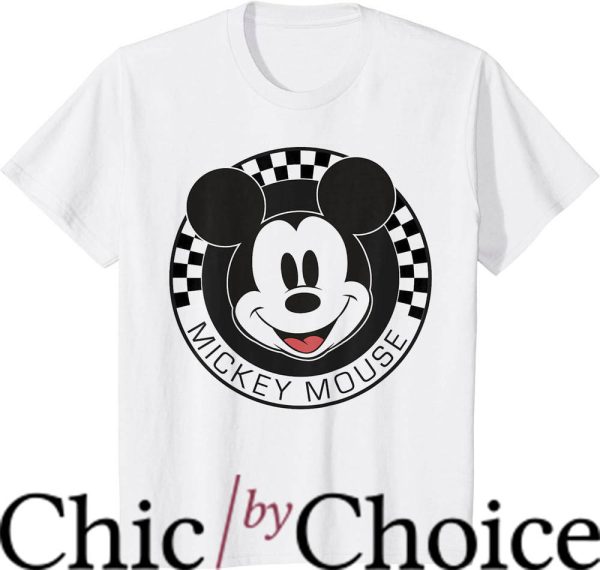 Checker Board T-Shirt Mickey Mouse Checkerboard Circle Shirt