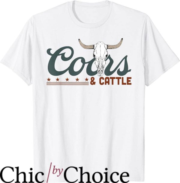 Coors Banquet T-Shirt Cattle Rodeo Western Cowboy
