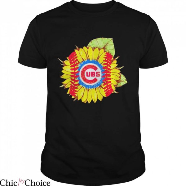 Cubs Vintage T-Shirt Baseball Sunflower Cubs