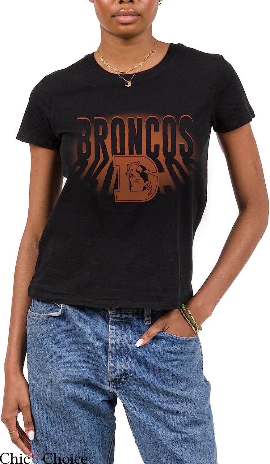 Unique Stylistic Tee Denver Broncos T-Shirt Daisy L