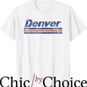 Denver Broncos Vintage T-Shirt Weathered Stripe T-Shirt NBA