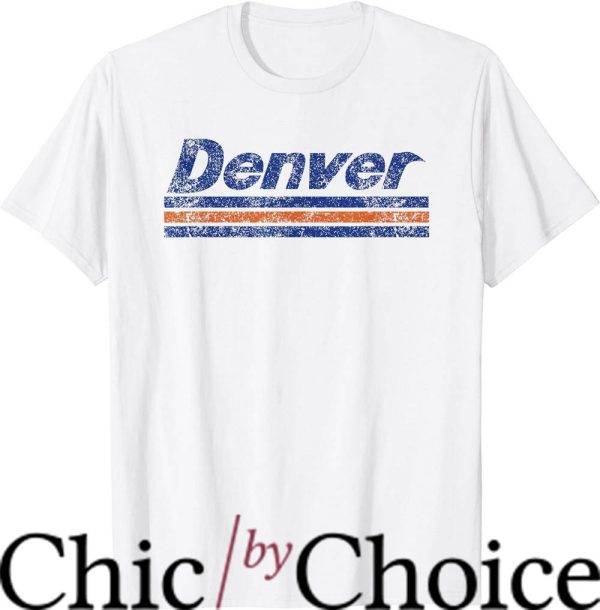 Denver Broncos Vintage T-Shirt Weathered Stripe T-Shirt NBA