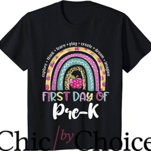 First Day Of Pre K T-Shirt Back To School Rainbow Birthday