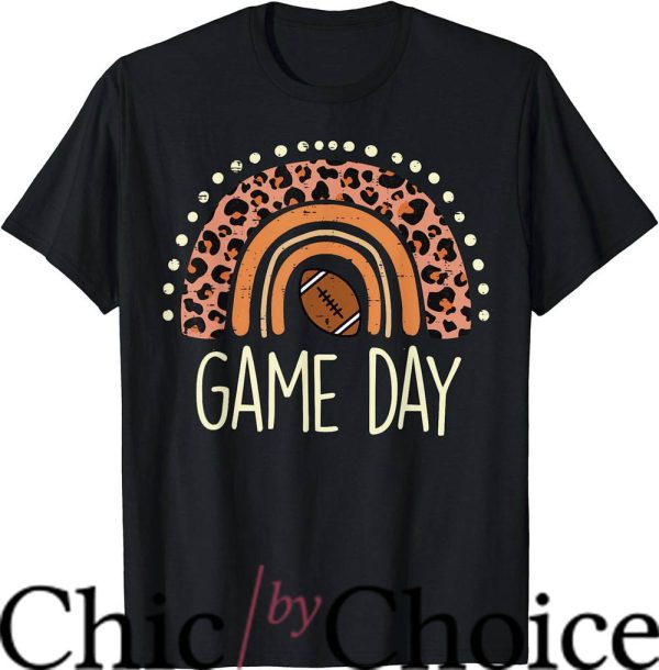 Game Day T-Shirt Leopard Rainbow American Football Trending