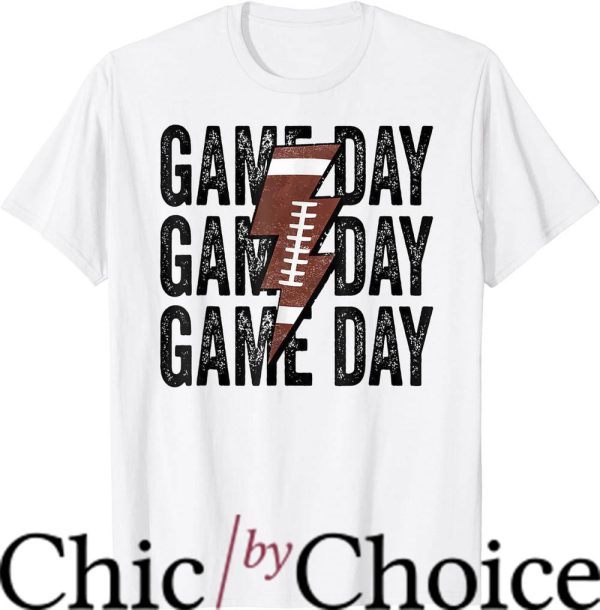 Game Day T-Shirt Vintage Game Day Football Lightning Funny