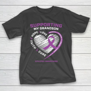 Grandpa Funny Gift Apparel  Grandma Grandpa Women Purple Men Grandson T-Shirt