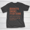 Grandpa Funny Gift Apparel  Grandpa know everyting if he doesnt know he makes stuff up really fast T-Shirt