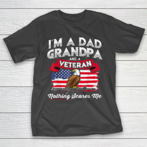 Grandpa Funny Gift Apparel  I’m A Dad Grandpa Veteran Father’s Day Gift T-Shirt