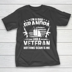 Grandpa Funny Gift Apparel  I’m A Dad Grandpa Veteran Father’s Day T-Shirt