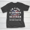Grandpa Funny Gift Apparel  Mens Dad Grandpa Veteran Nothing Scares Me T-Shirt