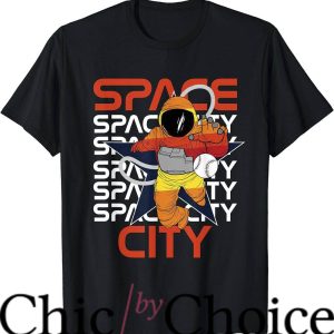H Town T-Shirt Space City Vintage Baseball Astronaut T-Shirt