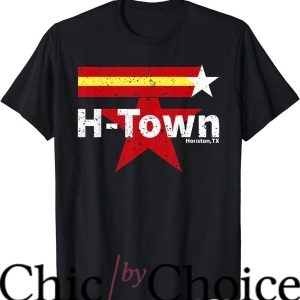 H Town T-Shirt Texas The Big H Retro Sunset T-Shirt