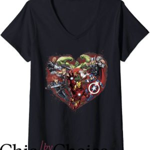 Heart Shaped T-Shirt Marvel Avengers Heroes