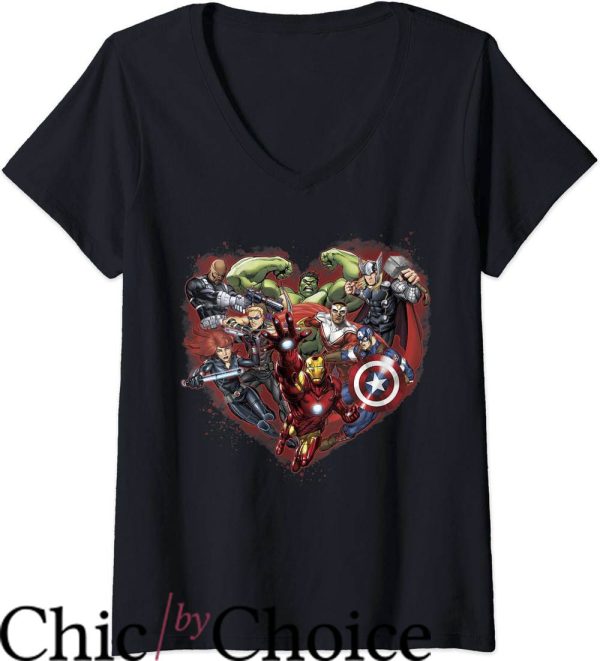 Heart Shaped T-Shirt Marvel Avengers Heroes