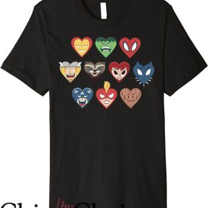 Heart Shaped T-Shirt Marvel Group Shot Heart Shaped Characters