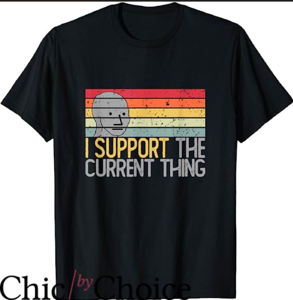 I Support The Current Thing T-Shirt Five Colorful Lines