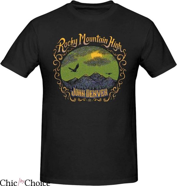 John Denver T-Shirt Rocky Mountain Picture T-Shirt Music