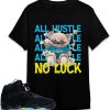 Jordan 5 Aqua T-Shirt Billionaire All Hustle No Luck Shirt