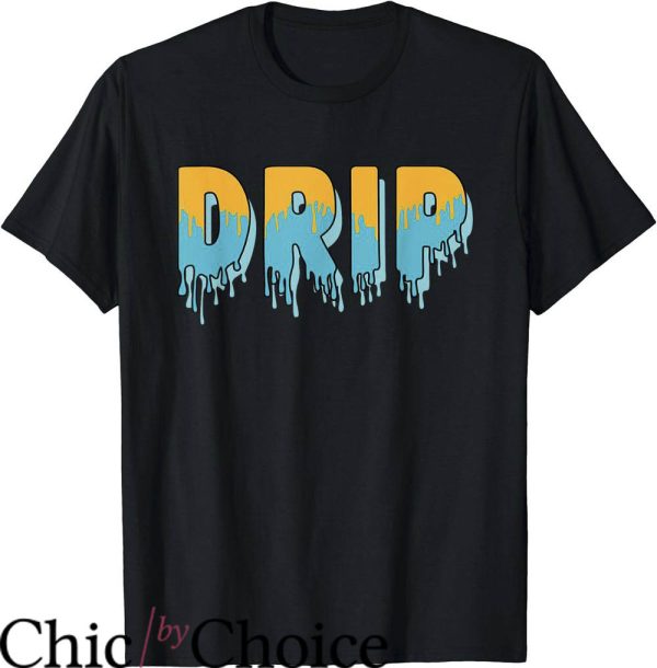 Jordan 5 Aqua T-Shirt Drip Dripping Blue Yellow Matching Tee