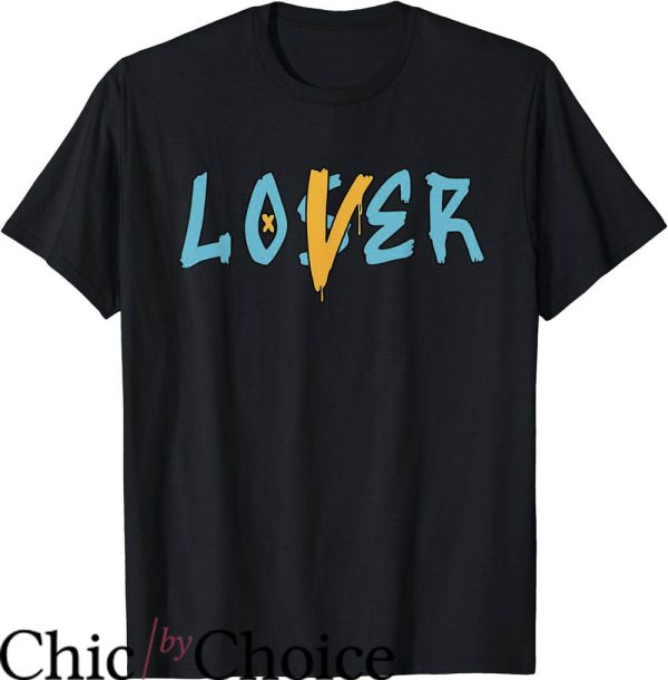 Jordan 5 Aqua T-Shirt Loser Lover Drip Retro Blue Yellow Tee