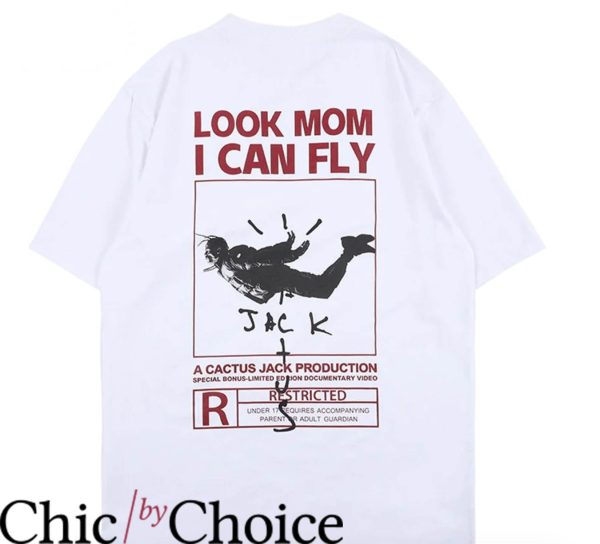 Look Mom I Can Fly T-Shirt Cactus Jack Tee Shirt Movie