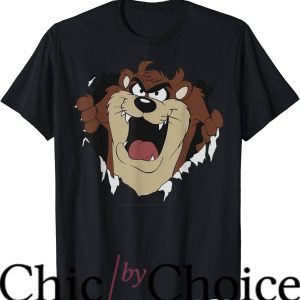Looney Tunes Gangster T-Shirt Taz Rip Through Portrait Tee