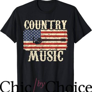 Luke Combs T-Shirt Retro Vintage Guitar American Flag Music