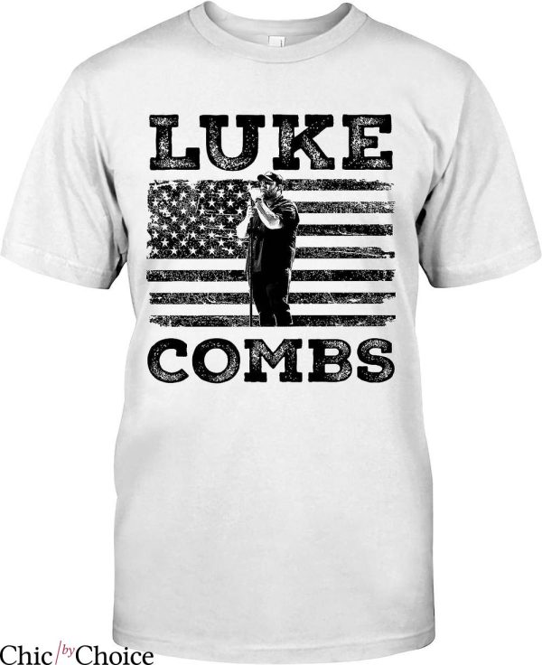 Luke Combs T-Shirt Vintage Combs Luke American Flag T-Shirt