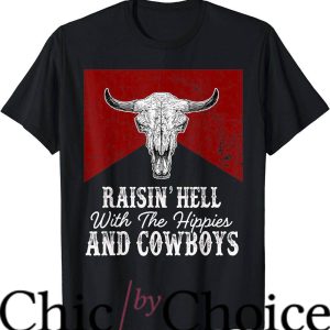 Marlboro Cowboy T-Shirt Bull Skull Raising-Hell Tee Trending