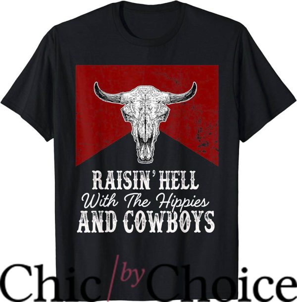 Marlboro Cowboy T-Shirt Bull Skull Raising-Hell Tee Trending