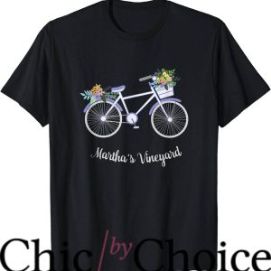 Marthas Vineyard T-Shirt Island Floral Bicycle T-Shirt
