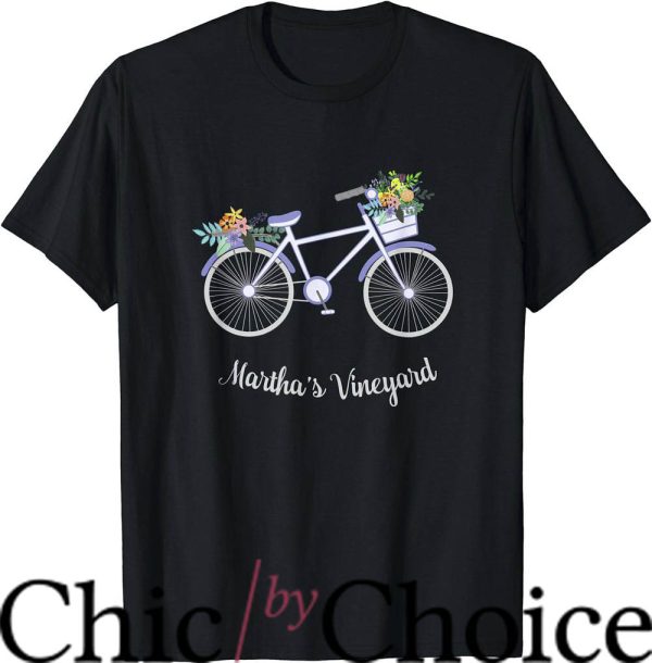 Marthas Vineyard T-Shirt Island Floral Bicycle T-Shirt