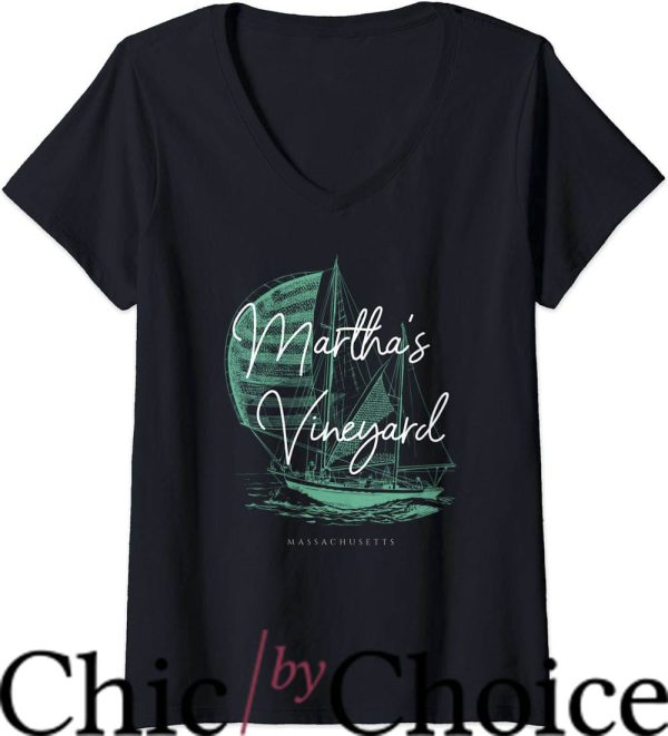 Marthas Vineyard T-Shirt Vineyard Massachusetts Sailboat Tee