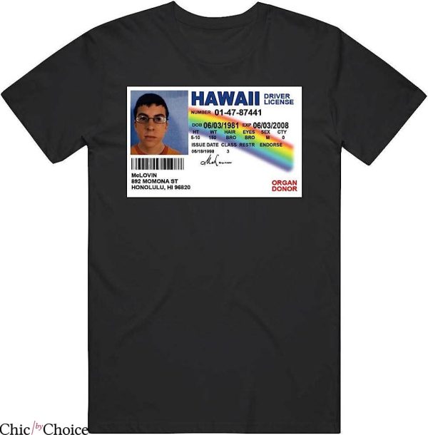 Mclovin ID T-Shirt Mclovin Driver License Superbad Movie