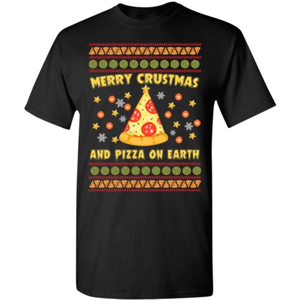 Merry Crustmas and Pizza on earth sweatshirt