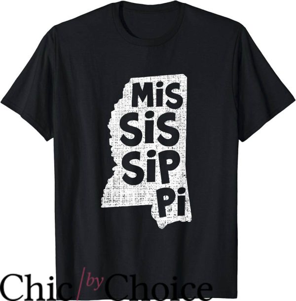 Mississippi State T-Shirt Mississippi State Lines Map