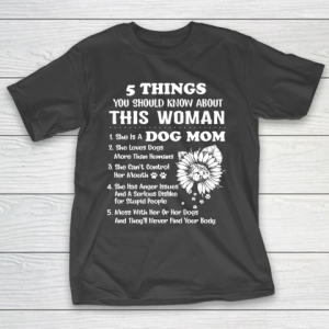 Mother’s Day Funny Gift Ideas Apparel  Cool Retro Dog Mom Fact Printed Shirt Pitbull Lovers Mom Bir T-Shirt