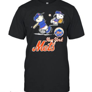 Ny Mets T-Shirt Peanuts Playing Football New York Mets