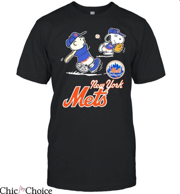 Ny Mets T-Shirt Peanuts Playing Football New York Mets