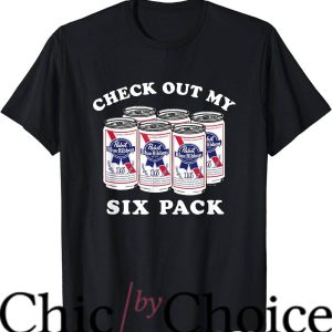 Pabst Blue Ribbon T-Shirt Check Out My Six Pack T-Shirt