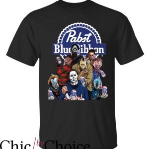 Pabst Blue Ribbon T-Shirt Horror Characters T-shirt Trending