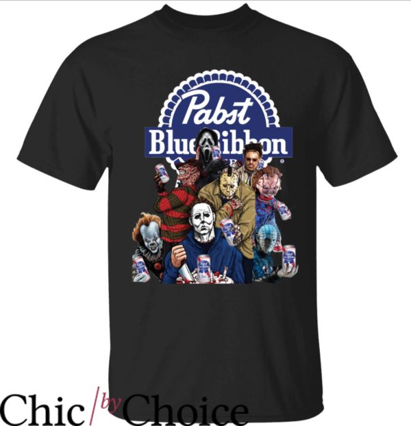 Pabst Blue Ribbon T-Shirt Horror Characters T-shirt Trending