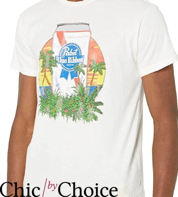 Pabst Blue Ribbon T-Shirt Tropical Summer Vintage Trending
