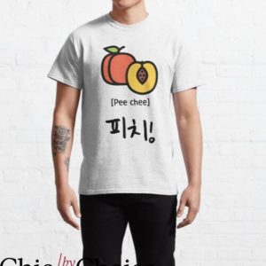 Pee Chee T-Shirt Peach In Korean Hangul