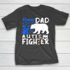 Proud Dad Of A Autism Fighter Awareness Puzzle Piece Ribbon T-Shirt