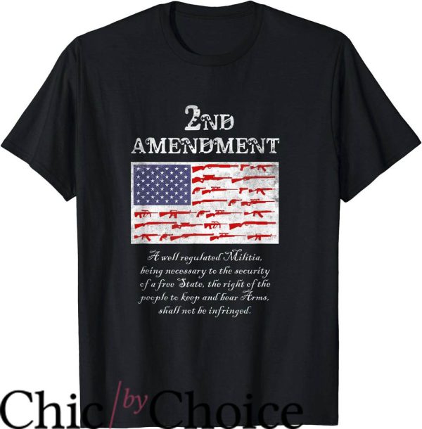 Right To Bear Arms T-Shirt 2nd Amendment American Flag