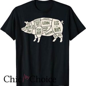 Satriale’s Pork Store T Shirt Butcher Diagram Bacon