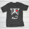 Skeleton Pregnancy Pizza Beer Xray Funny Halloween Soon Dad T-Shirt