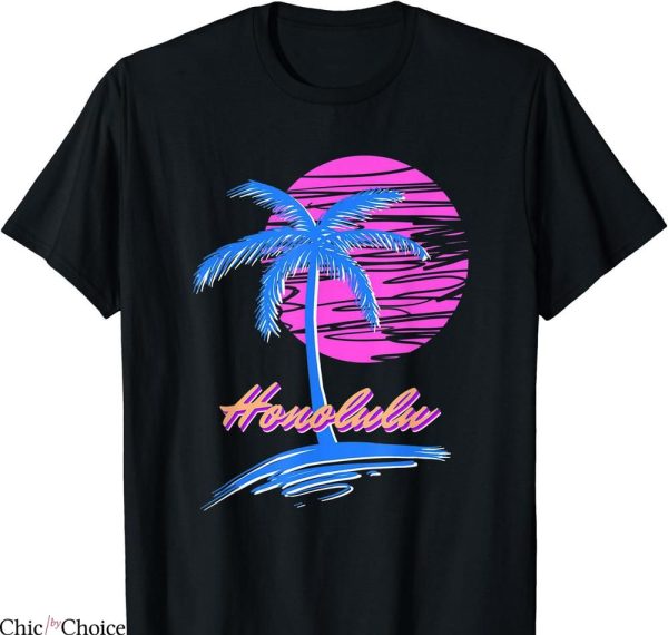 Stussy Honolulu T-shirt Outrun Sunset 80s