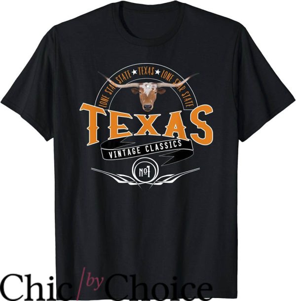 Texas Chica T-Shirt Classic Style Texas Lone Star Longhorn